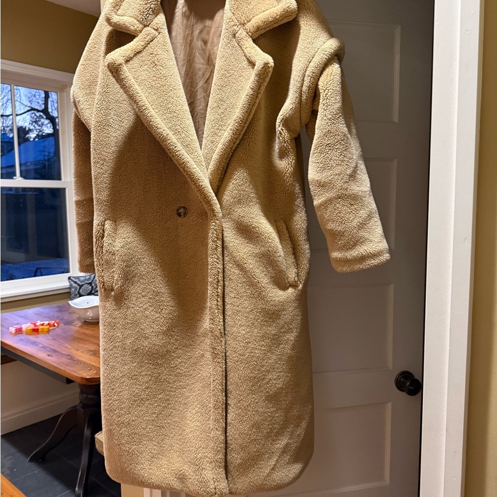 Women's Beige Teddy Coat